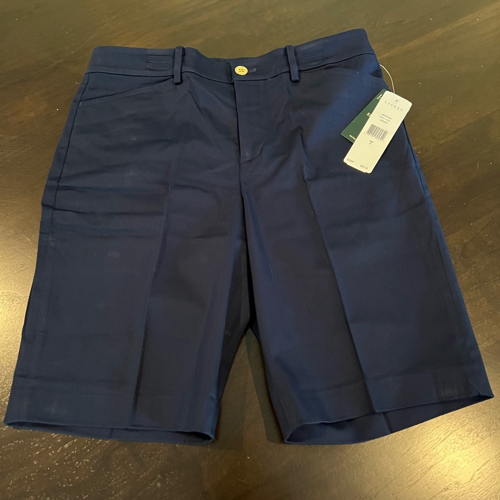 RALPH LAUREN WOMEN'S SHORTS, NAVY, SIZE 6, NEW WITH TAGS